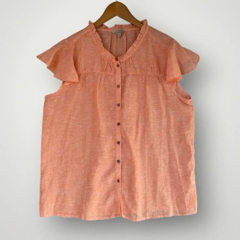 🤣5 for $45 🎉 linen blend by hester orchard Top Blouse Shirt Women Size S